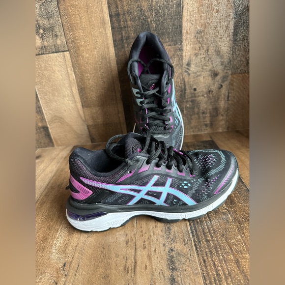 ASICS Women's GT-2000 7 Running Shoe Black/Skylight Size 5 - Picture 1 of 8